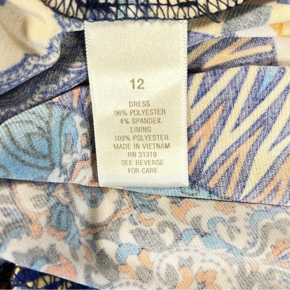 Dressbarn Woman's Multicolored Wrap Stretch Dress Size 12 - Picture 9 of 10